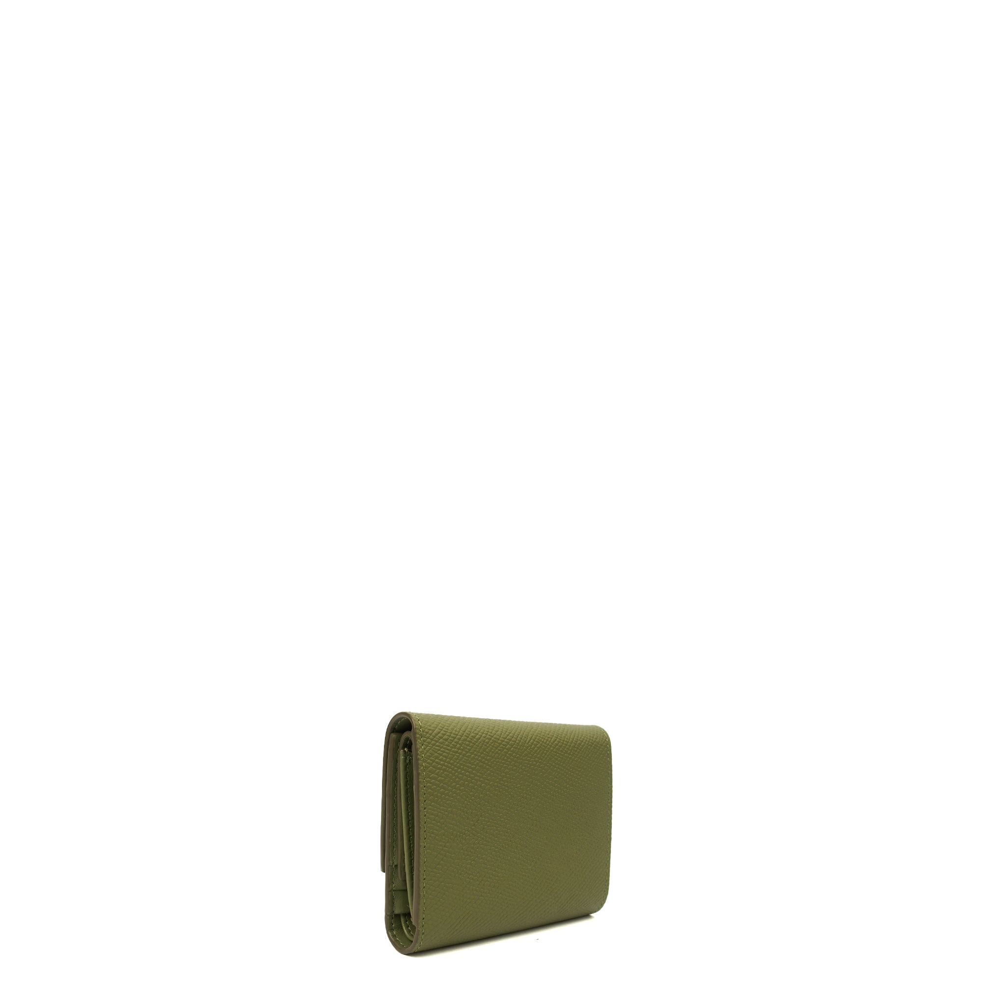 Celine Wallet Wallet in Khaki, Leather — Side View