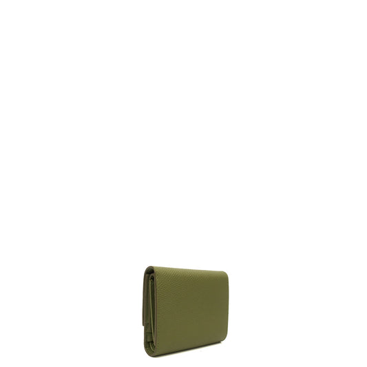 Celine Wallet Wallet in Khaki, Leather — Side View
