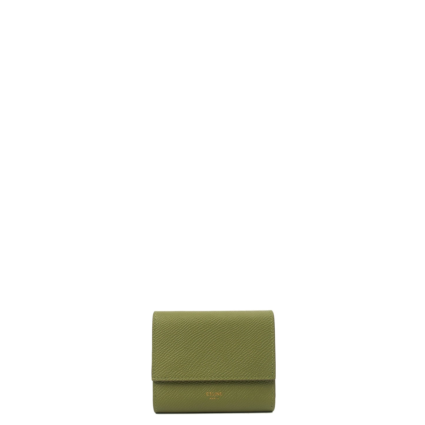 Celine Wallet Wallet in Khaki, Leather — Front View