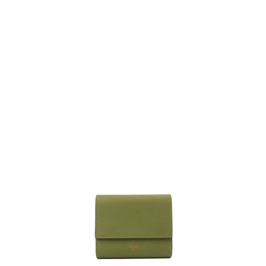 Celine Wallet Wallet in Khaki, Leather — Front View