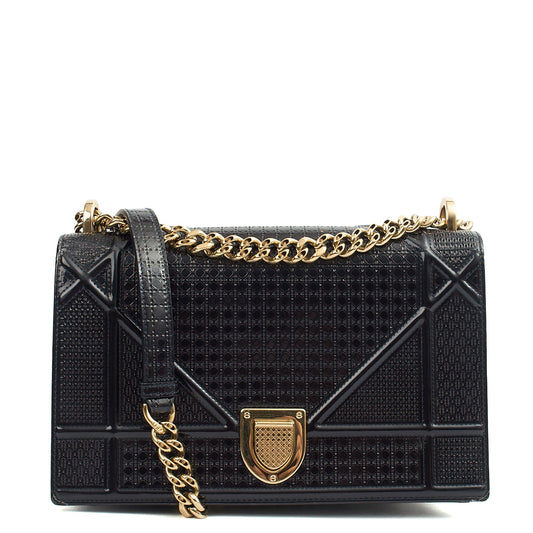 Christian Dior Shoulder Bag Diorama - Small in Blue, Leather — Front View