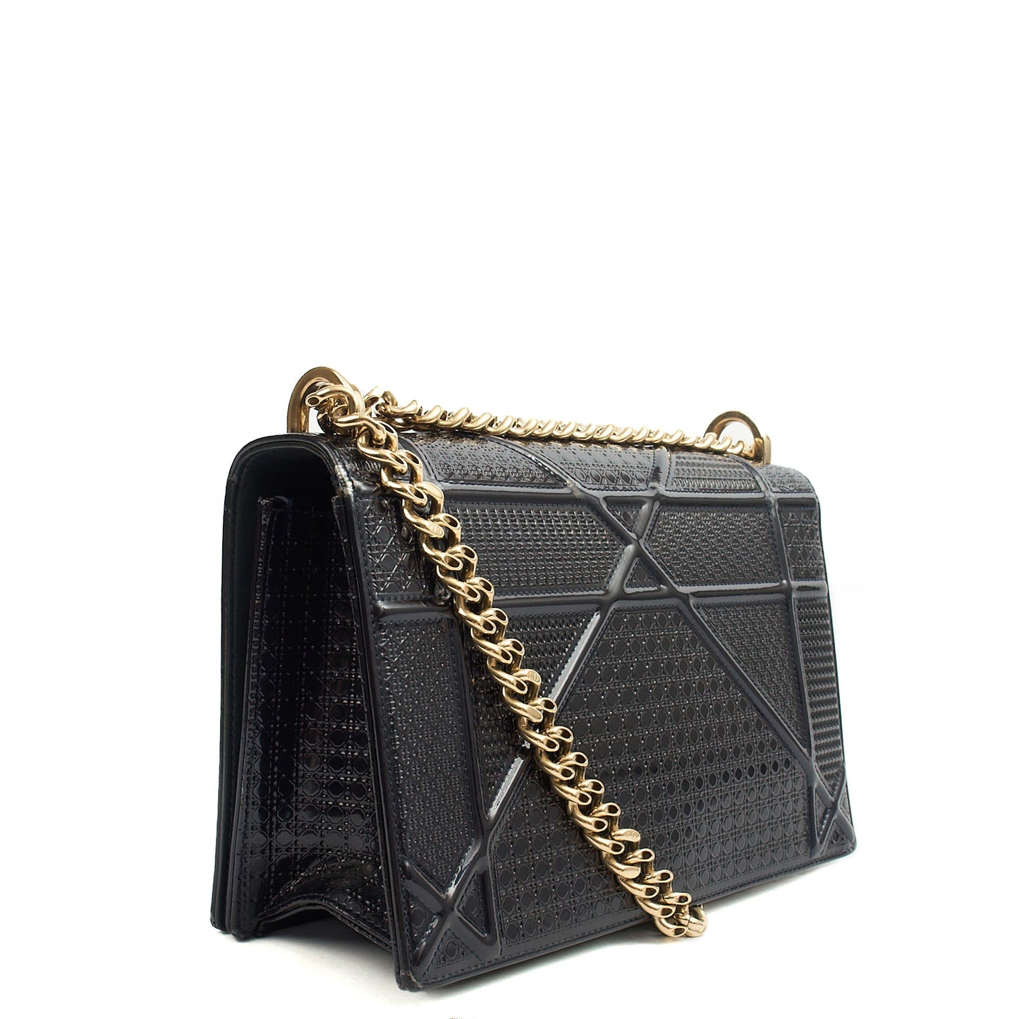 Christian Dior Shoulder Bag Diorama - Small in Blue, Leather — Side View