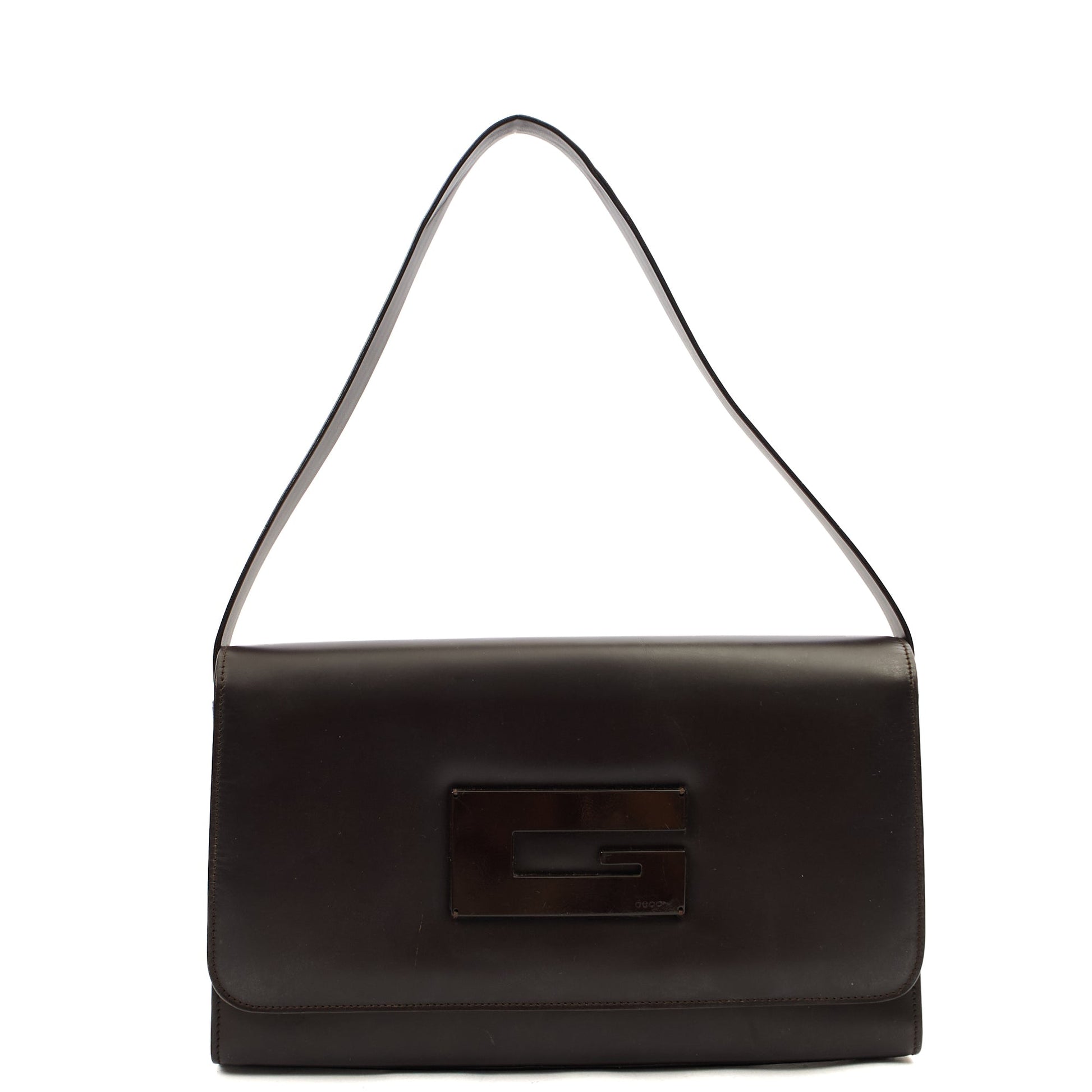 Gucci Shoulder Bag Vintage Shoulder Bag in Brown, Leather — Front View