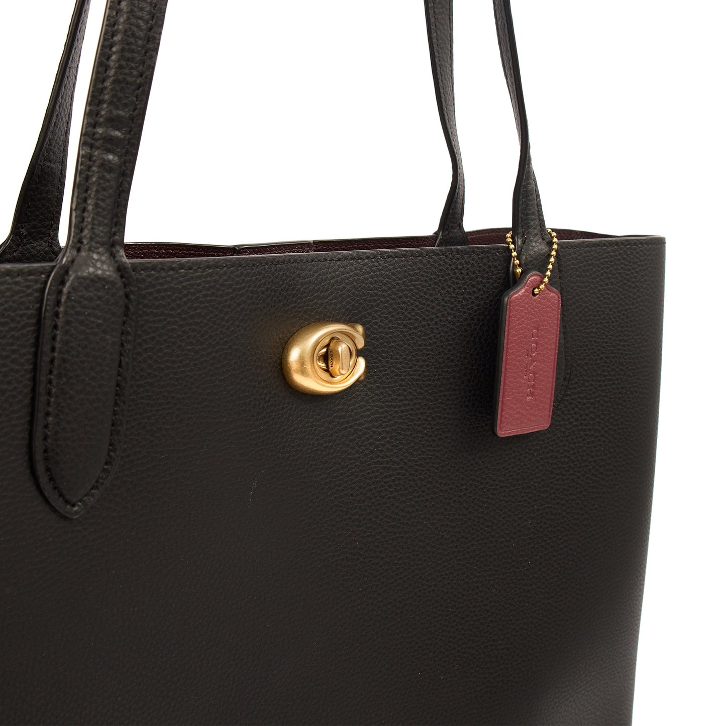 Coach Tote Willow Tote in Black, Leather — Side View