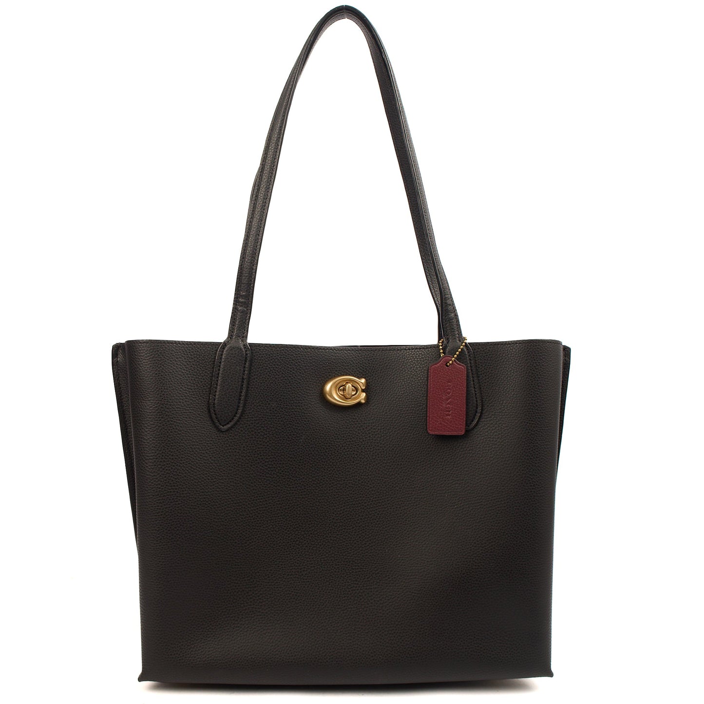 Coach Tote Willow Tote in Black, Leather — Front View