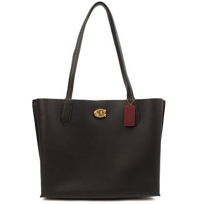 Coach Tote Willow Tote in Black, Leather — Front View