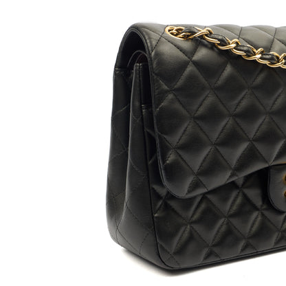 Chanel Shoulder Bag Classic Double Flap - Large in Black, Leather — Lifestyle View