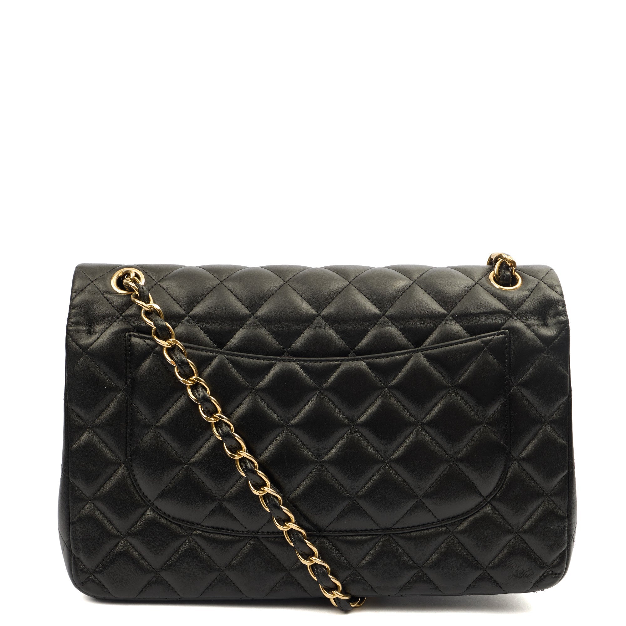 Chanel Shoulder Bag Classic Double Flap - Large in Black, Leather — Top View