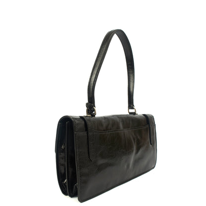 Prada Top Handle Saffiano Soft in Black, Patent Leather — Alternate View 10