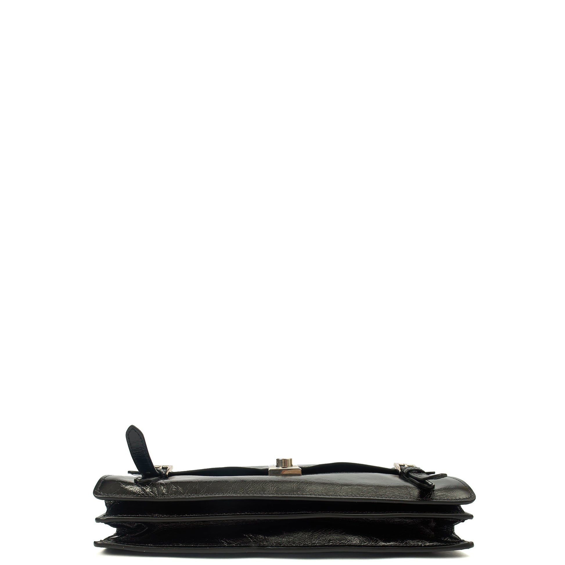 Prada Top Handle Saffiano Soft in Black, Patent Leather — Alternate View 20