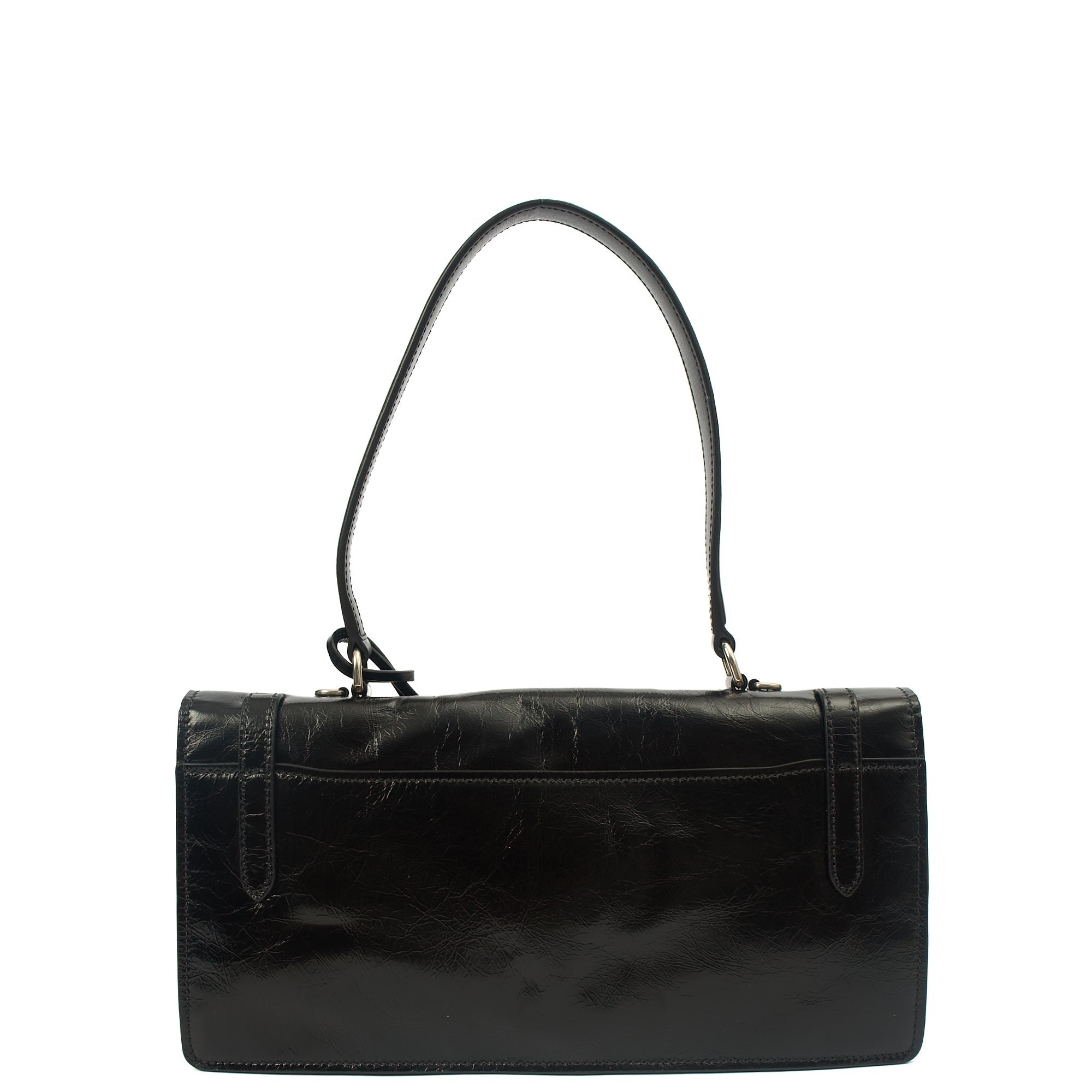 Prada Top Handle Saffiano Soft in Black, Patent Leather — Alternate View 19