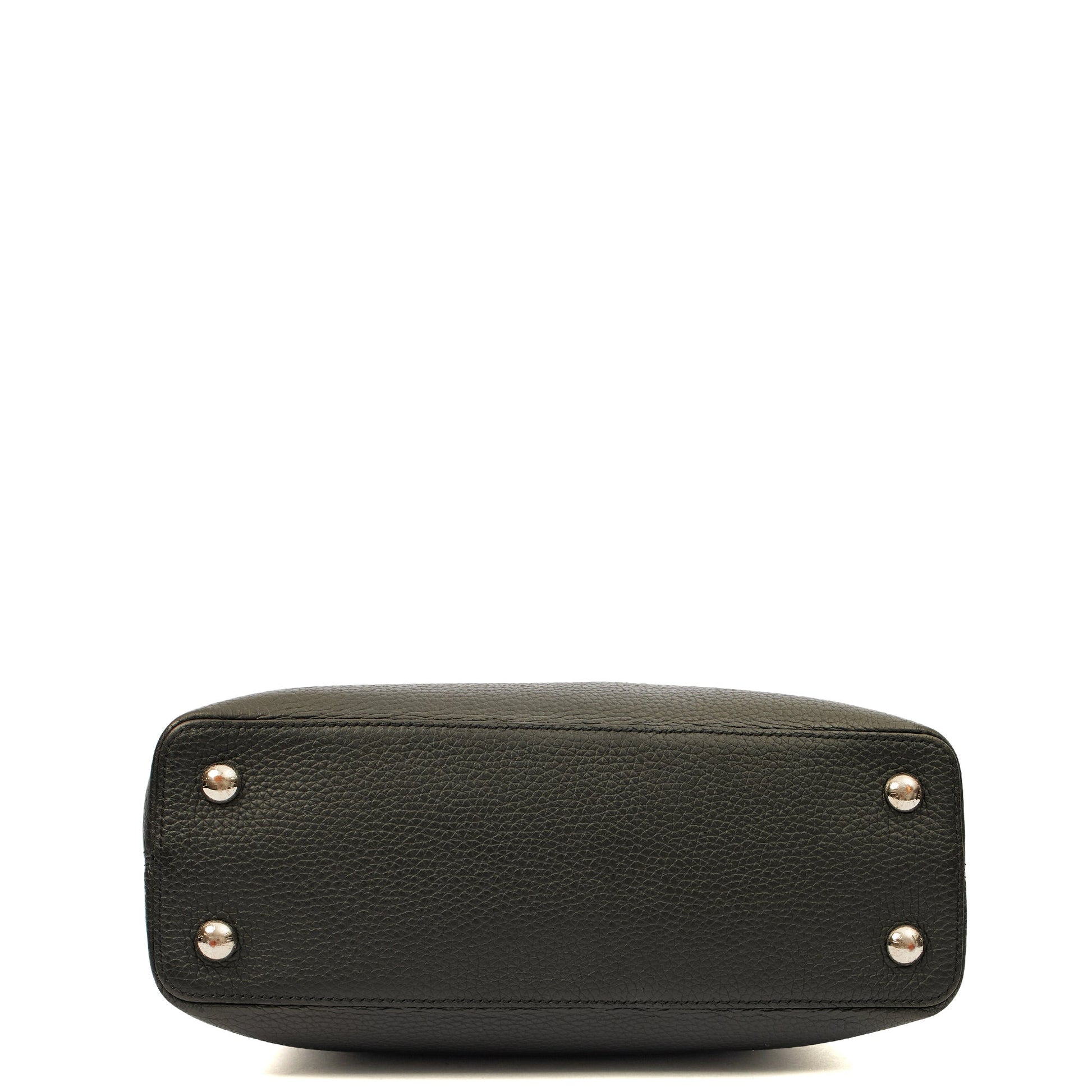 Louis Vuitton Tote Capucines MM in Black, Leather — Top View