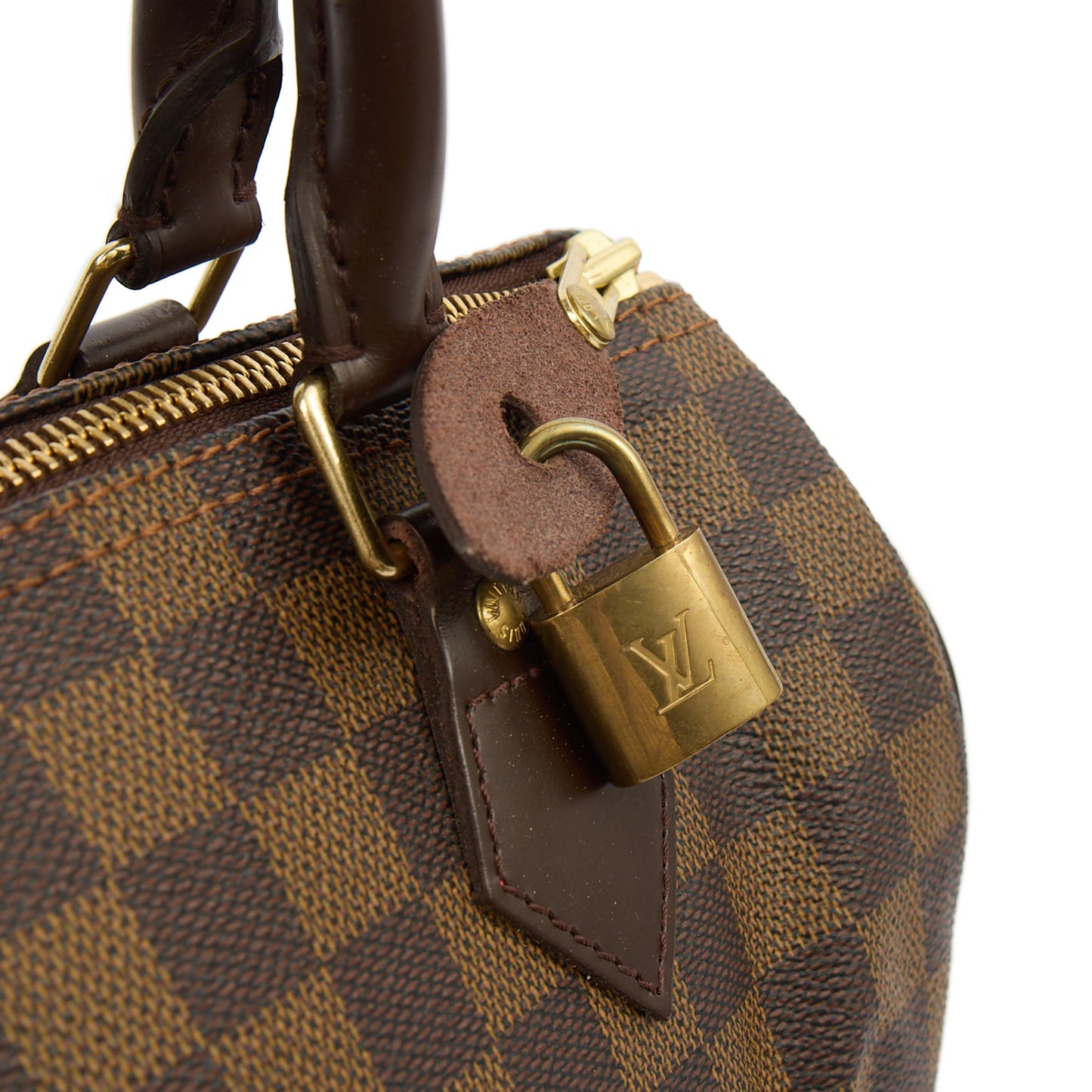 Louis Vuitton Top Handle Speedy 25 in Damier, Canvas — Side View