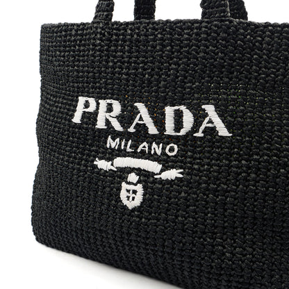 Prada Tote Raffia Summer Tote in Black, Fabric — Alternate View 12