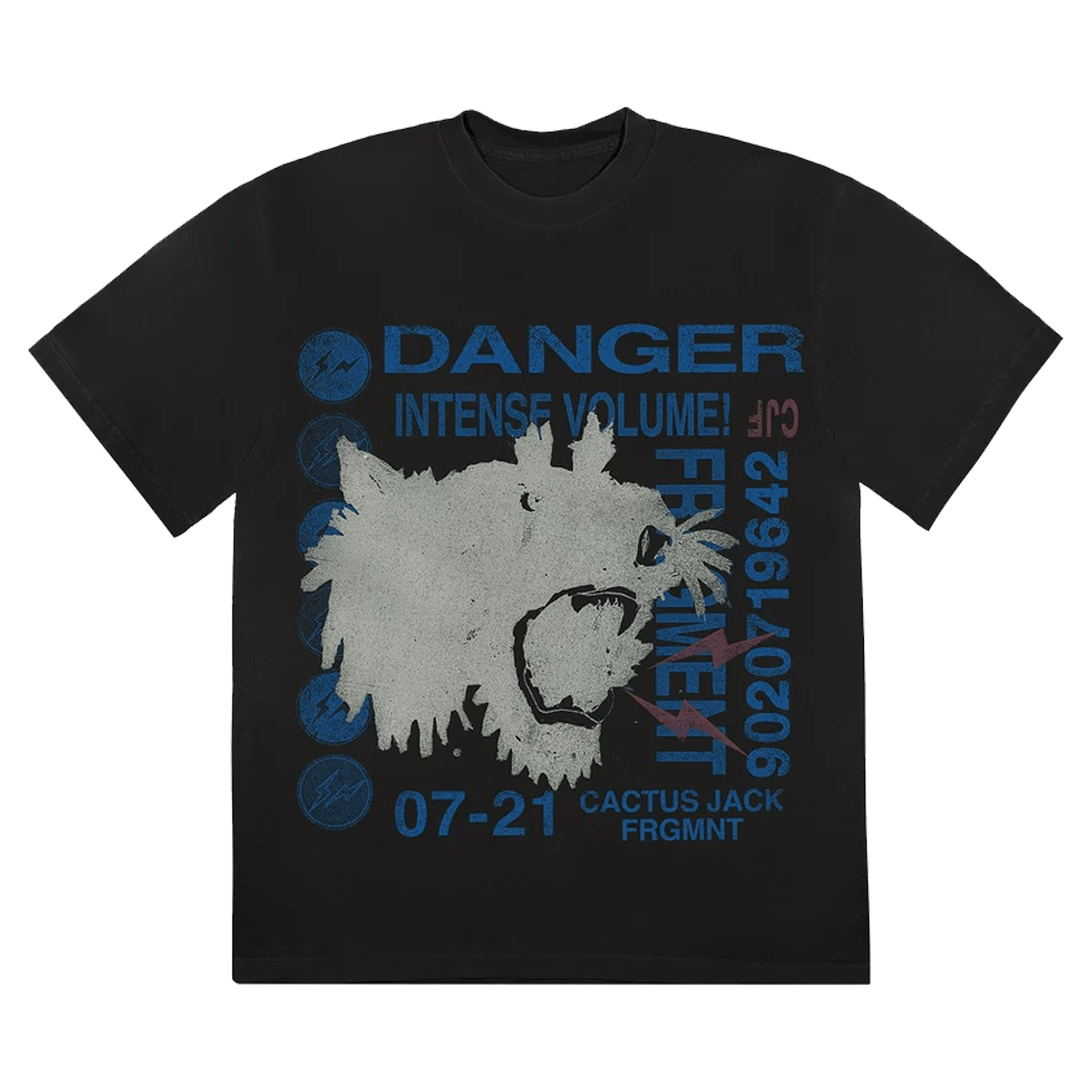 Cactus Jack by Travis Scott For Fragment Danger Tee 'Black' — XXS — Front View