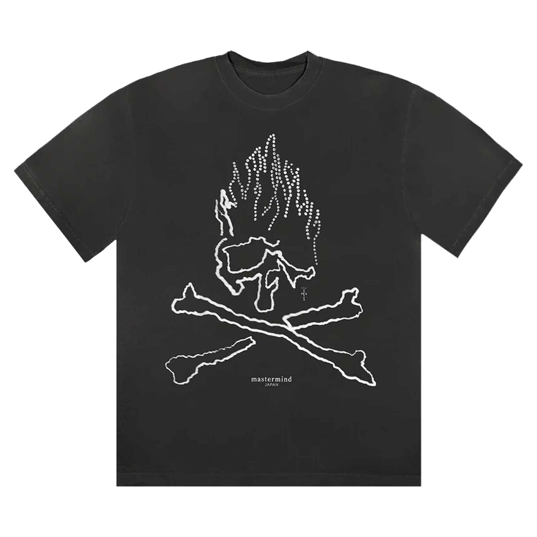 Cactus Jack by Travis Scott For Mastermind Skull Tee 'Black' — XXS — Front View