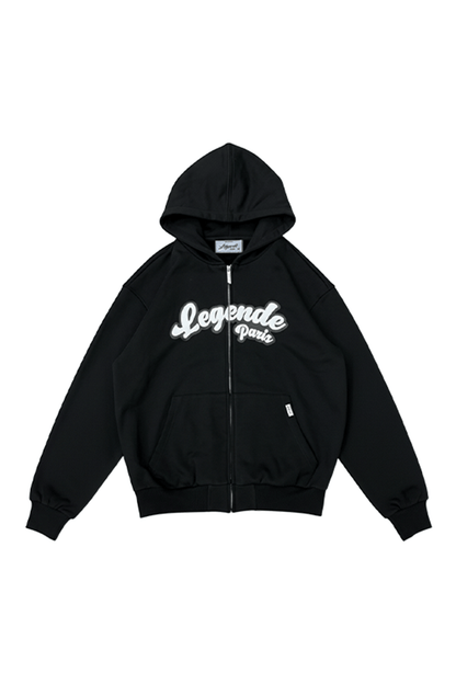 Legende Paris Gum Logo Hoodie - Black — XS — Front View