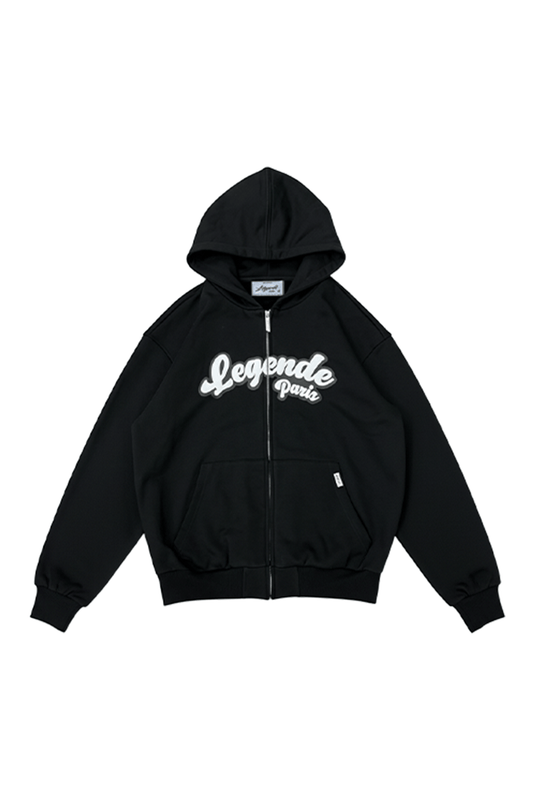 Legende Paris Gum Logo Hoodie - Black — XS — Front View