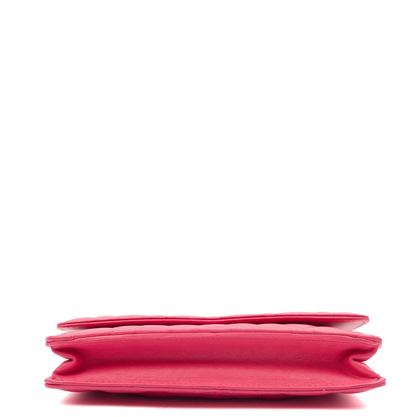 Chanel Cross Body Wallet on Chain in Pink, Lambskin Leather — Top View