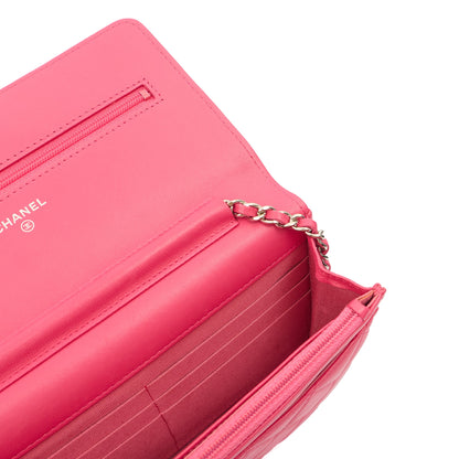 Chanel Cross Body Wallet on Chain in Pink, Lambskin Leather — Alternate View 9