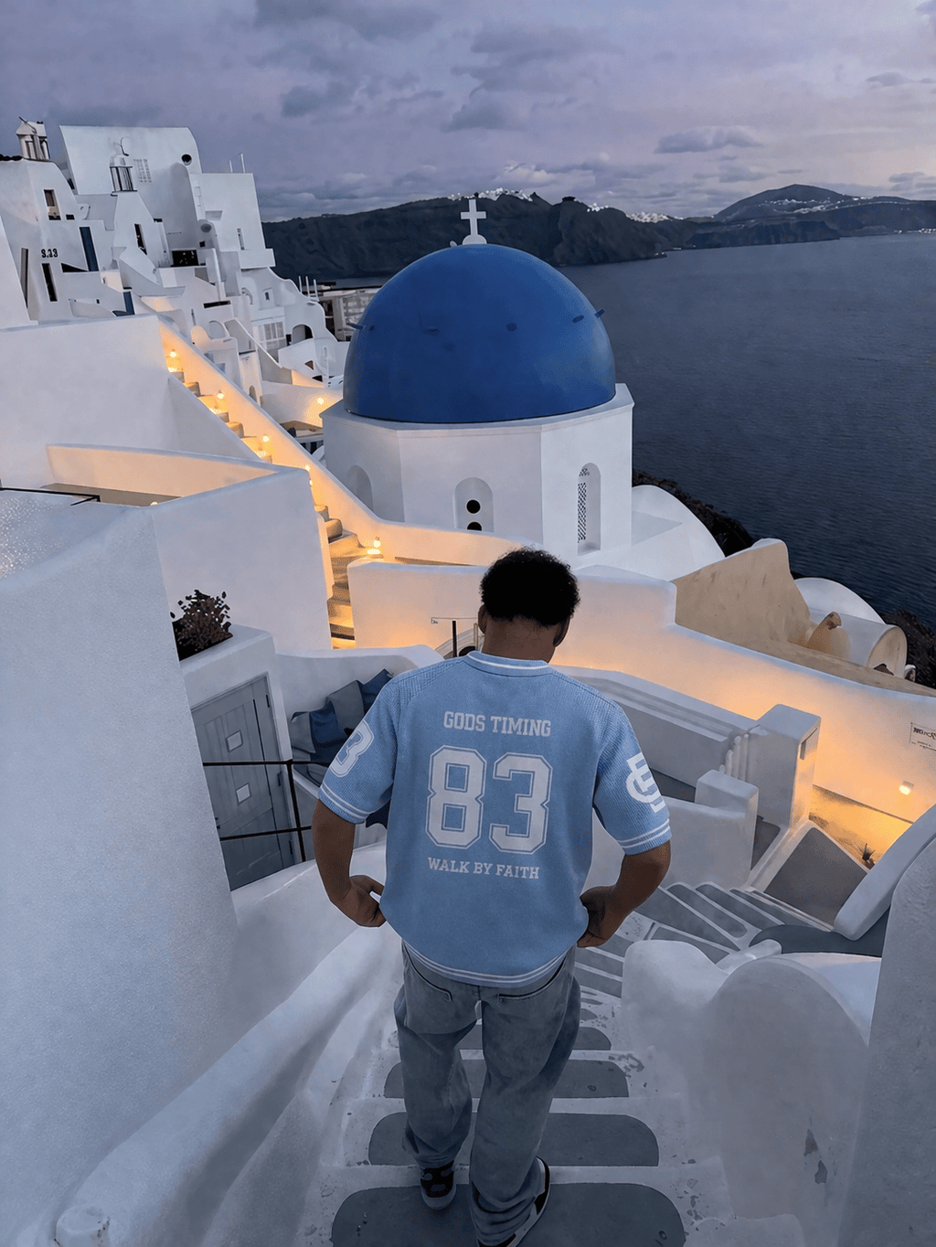 Benir Clothing God’s Timing 83 knit Jersey - Light Blue — XS — Top View