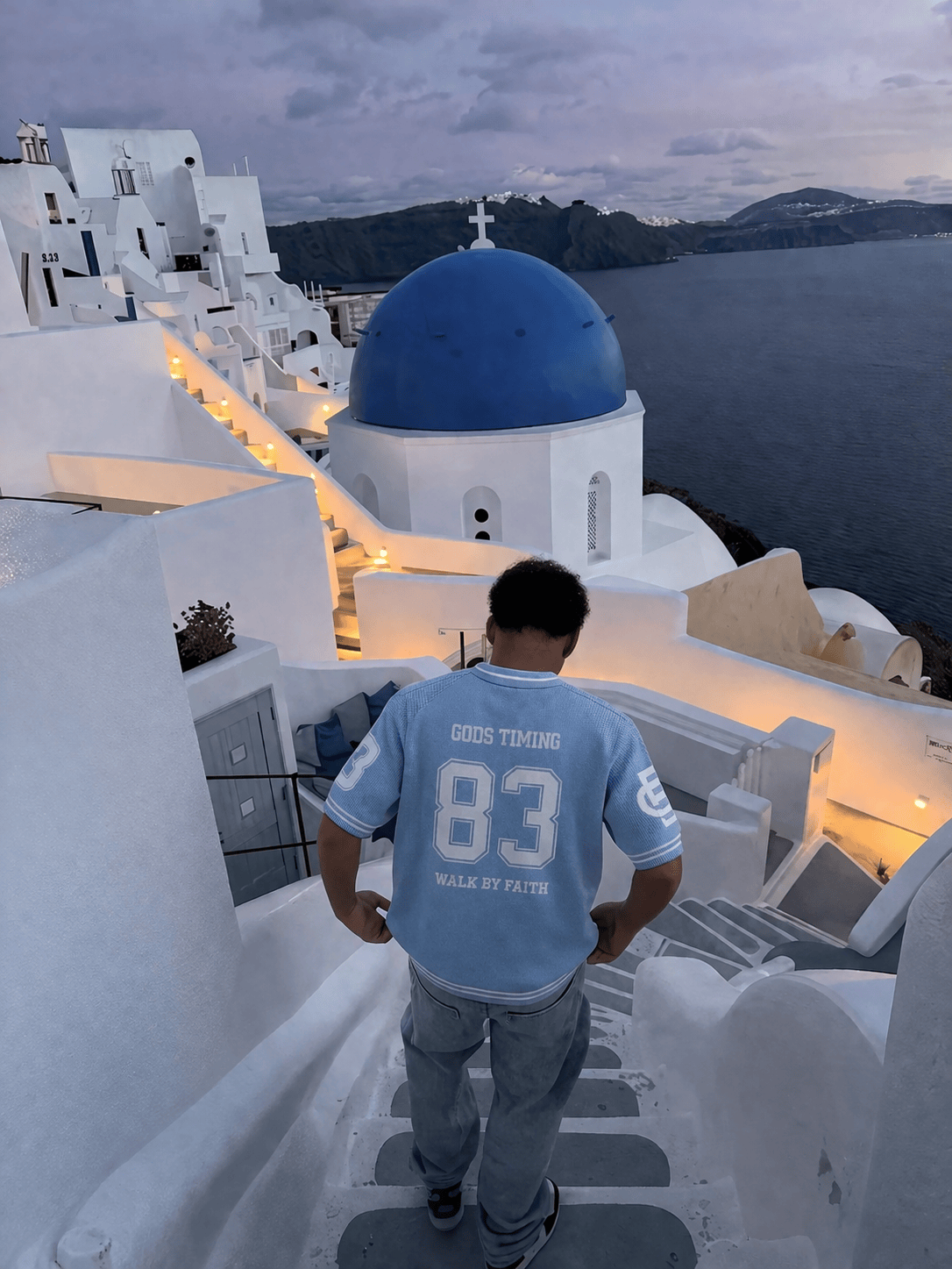 Benir Clothing God’s Timing 83 knit Jersey - Light Blue — XS — Top View