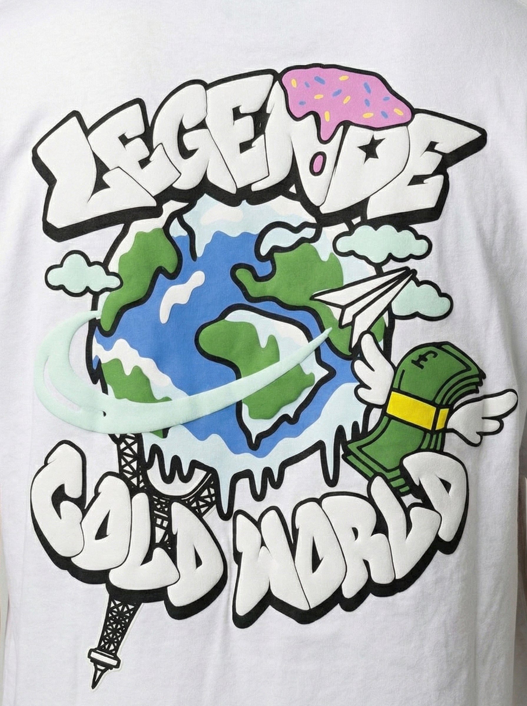 Legende Paris COLD WORLD T-SHIRT - WHITE — XS — Top View