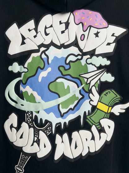 Legende Paris COLD WORLD HOOD - BLACK — XS — Top View