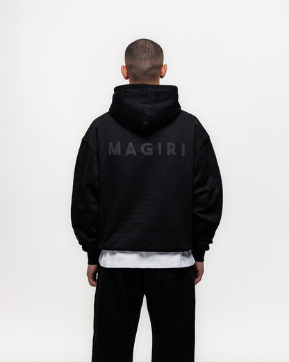 Magiri Core Puff Printed Hoodie 'Black' — Black — Size S — Detail View
