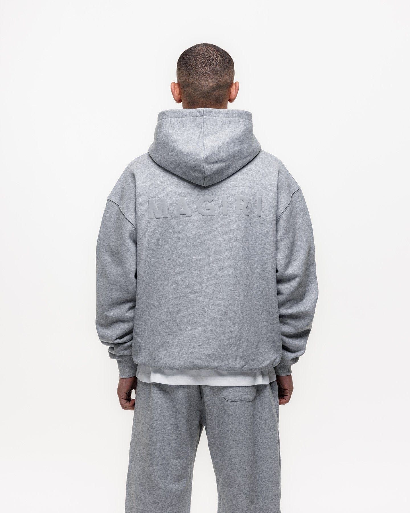 Magiri Core Puff Printed Hoodie 'Grey' — Grey — Size S — Detail View