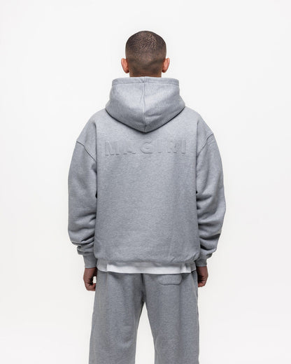 Magiri Core Puff Printed Hoodie 'Grey' — Grey — Size S — Detail View