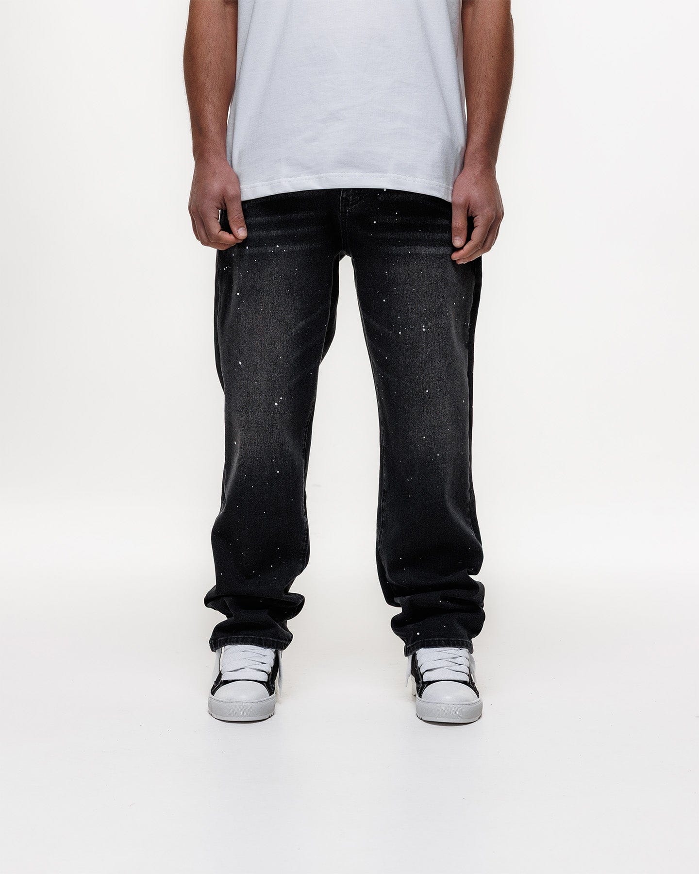 Magiri Core Painted Straight Jeans 'Black' — Black — Size 28 — Top View