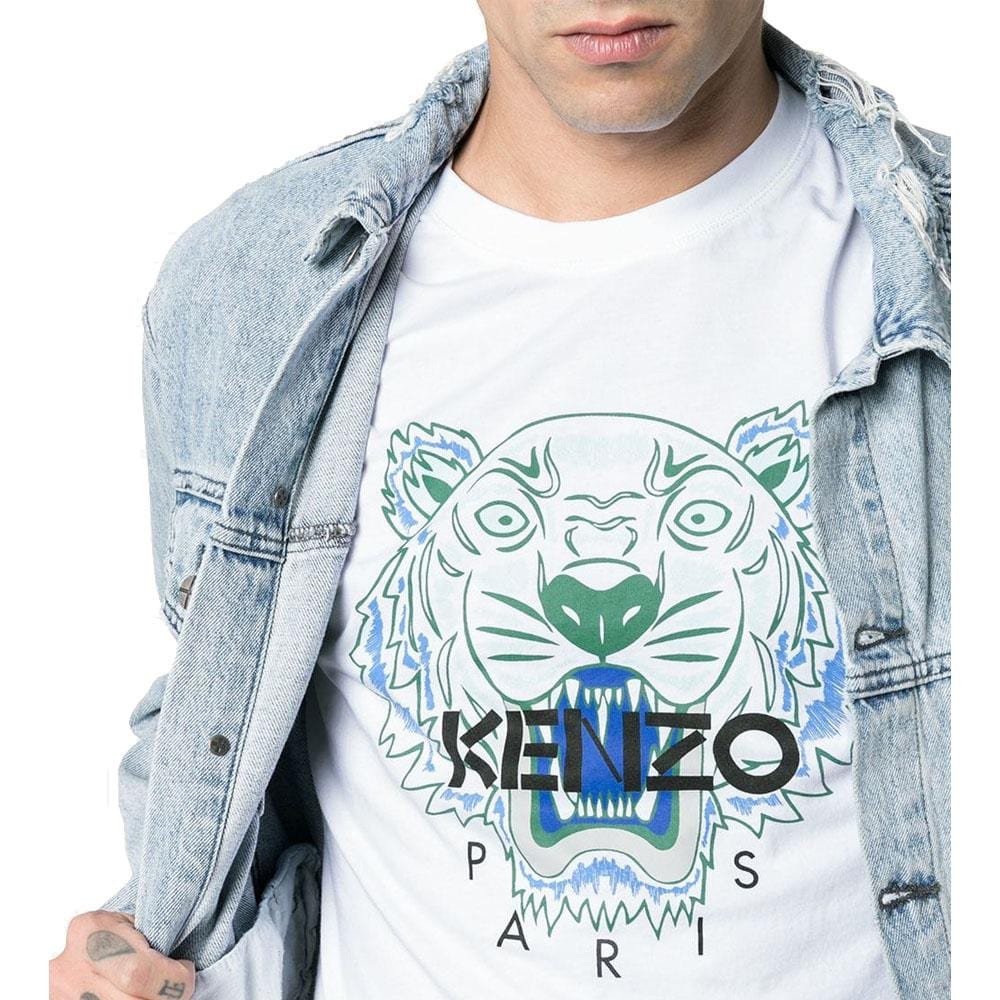 Kenzo Cotton Tiger Logo T-Shirt White — XXS — Back View