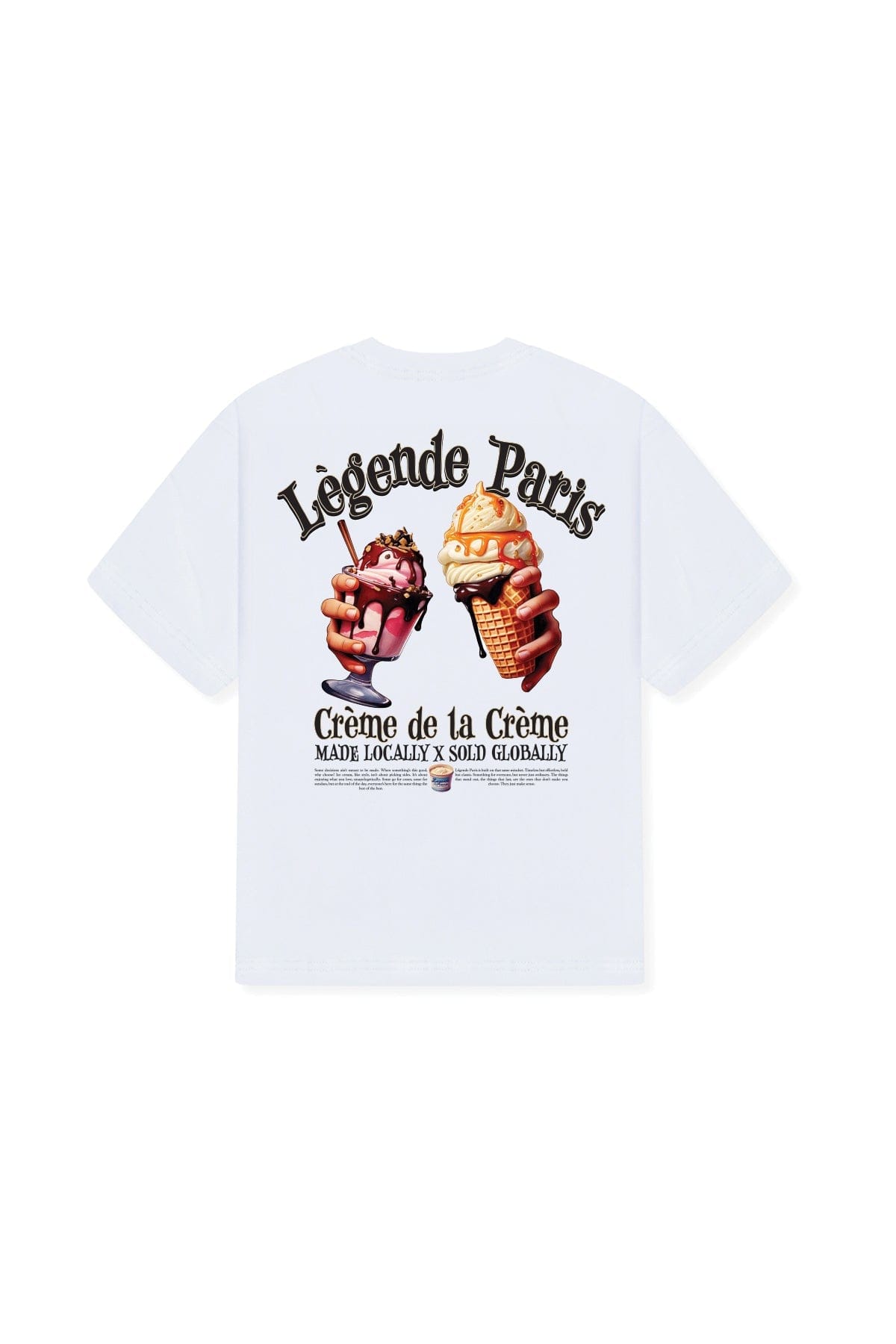 Legende Paris Creme De La Creme T-Shirt - White — XS — Side View