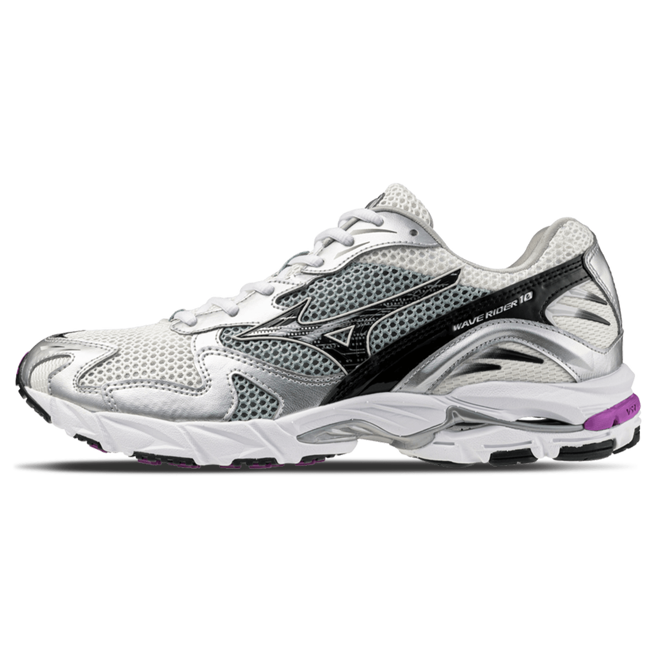Mizuno Wave Rider 10 Sport 'Snow White Black Slate' — UK 4 | EU 36.5 | US 5 — Front View