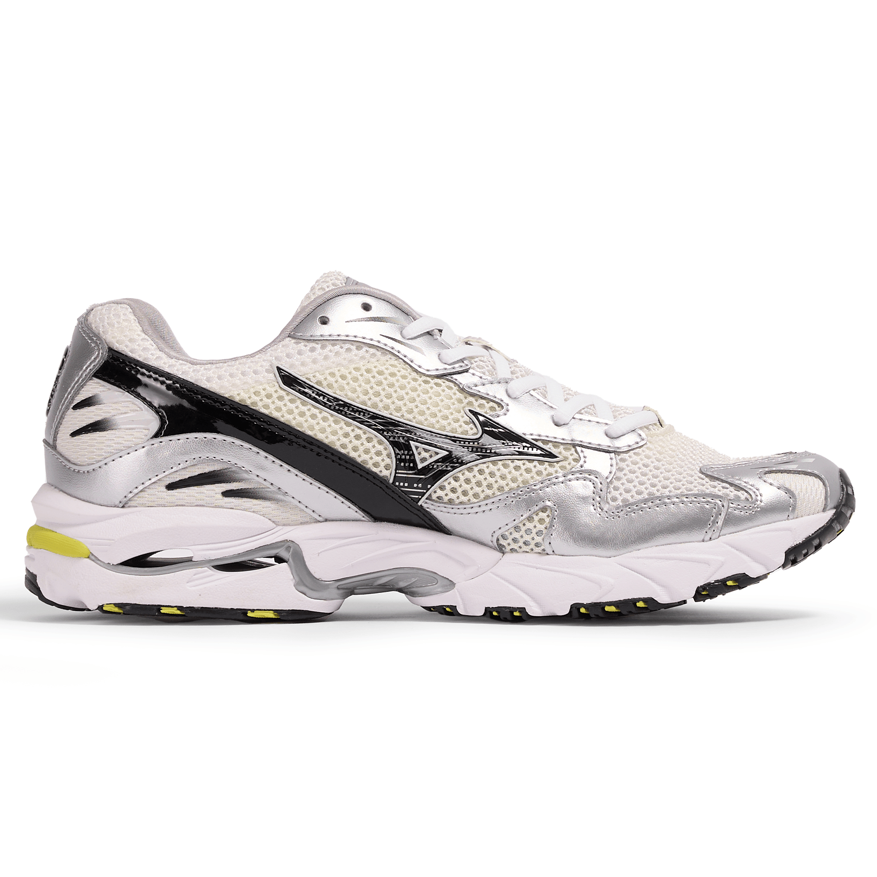 Mizuno Wave Rider 10 Sport 'Snow White Black Sylvan Green' — UK 4 | EU 36.5 | US 5 — Side View
