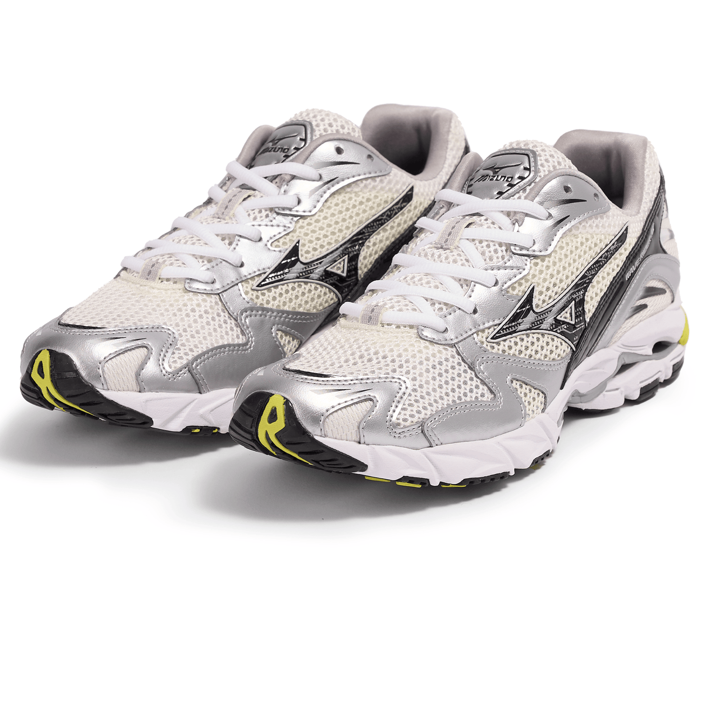 Mizuno Wave Rider 10 Sport 'Snow White Black Sylvan Green' — UK 4 | EU 36.5 | US 5 — Back View