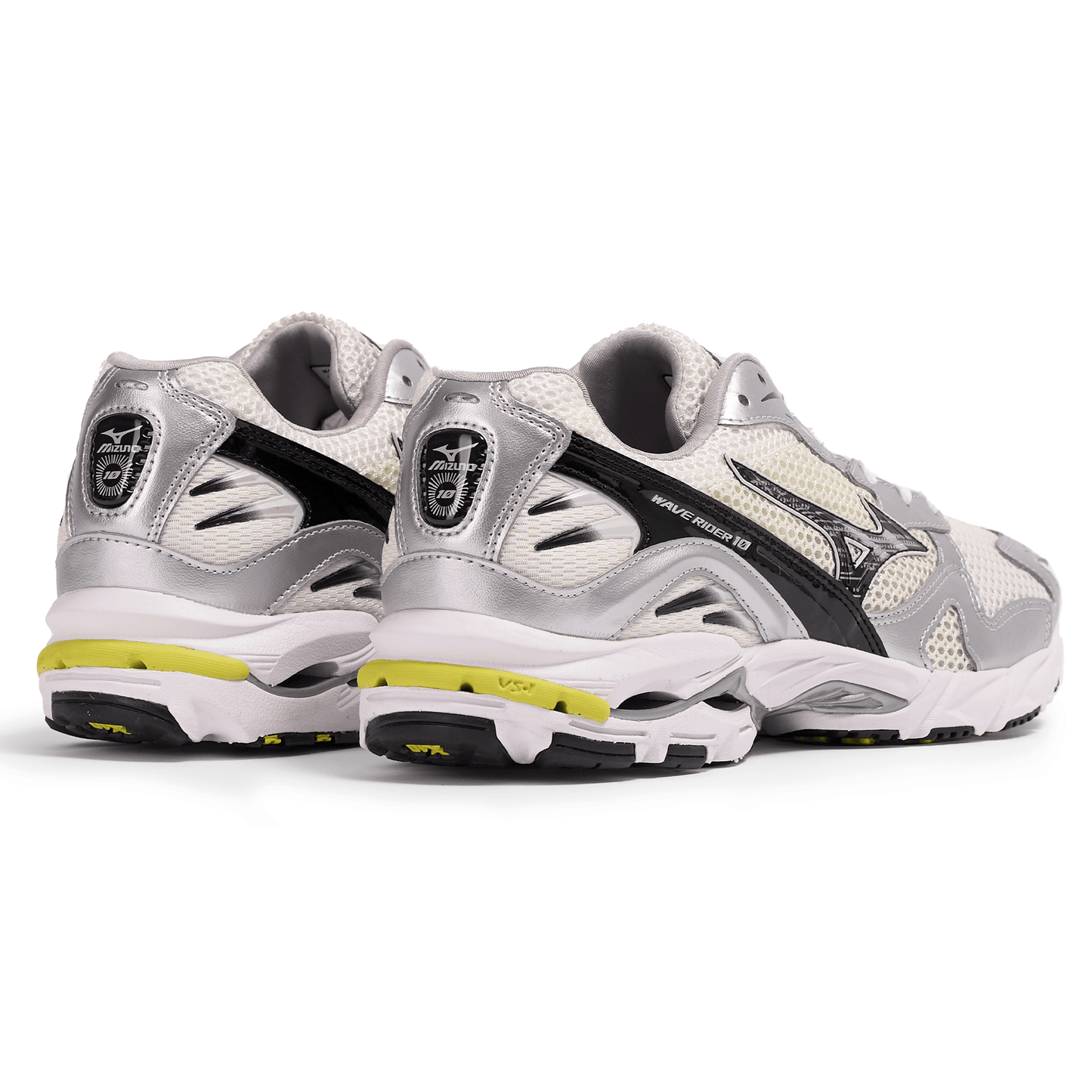 Mizuno Wave Rider 10 Sport 'Snow White Black Sylvan Green' — UK 4 | EU 36.5 | US 5 — Top View