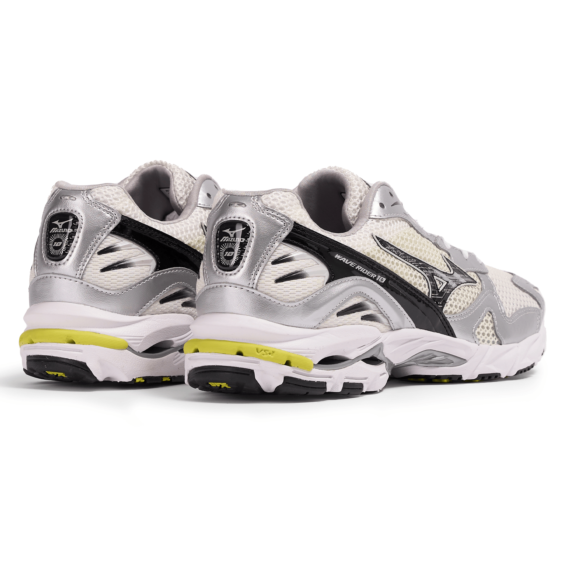 Mizuno Wave Rider 10 Sport 'Snow White Black Sylvan Green' — UK 4 | EU 36.5 | US 5 — Top View