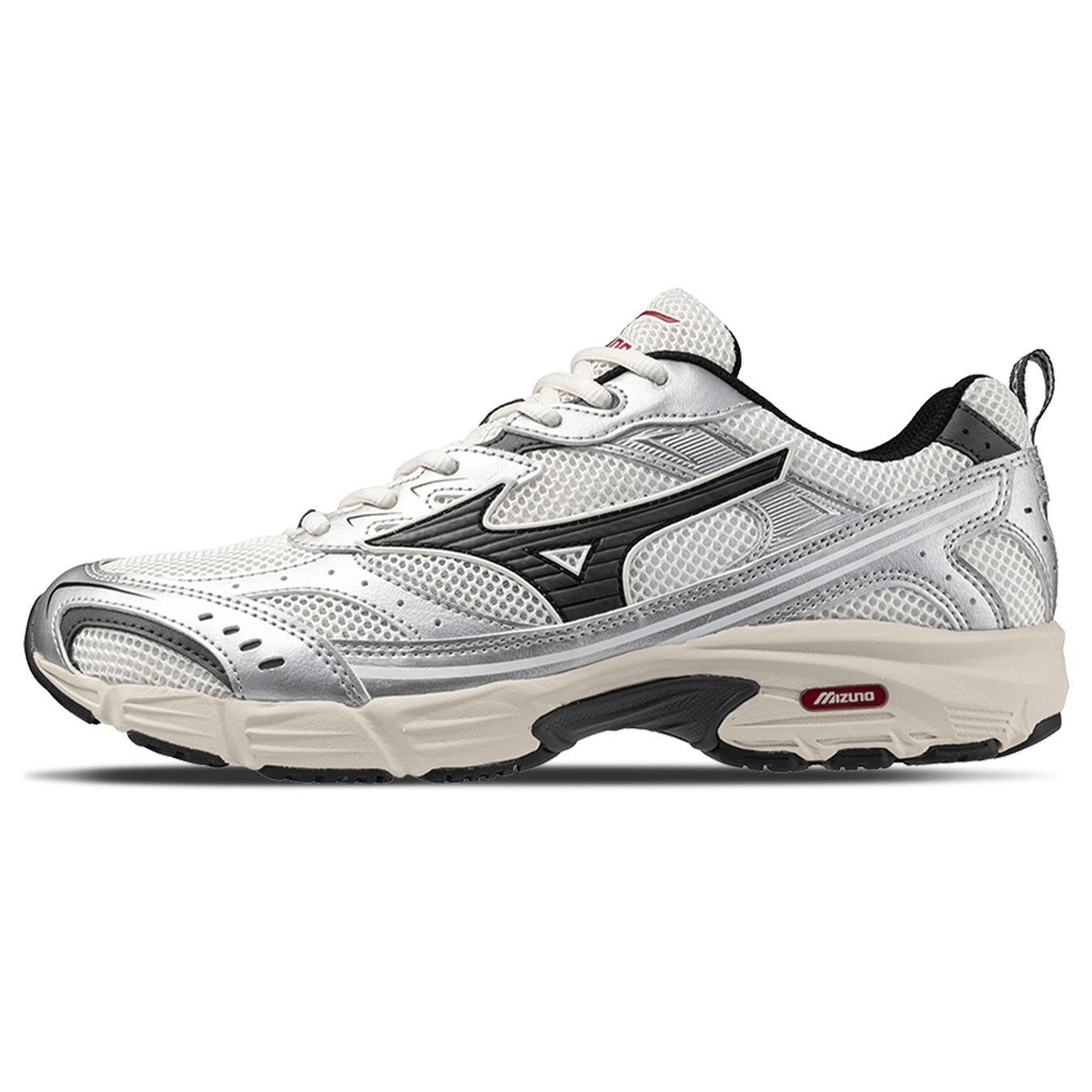 Mizuno MXR Sport 'Snow White Magnet Silver' — UK 4 | EU 36.5 | US 5 — Front View