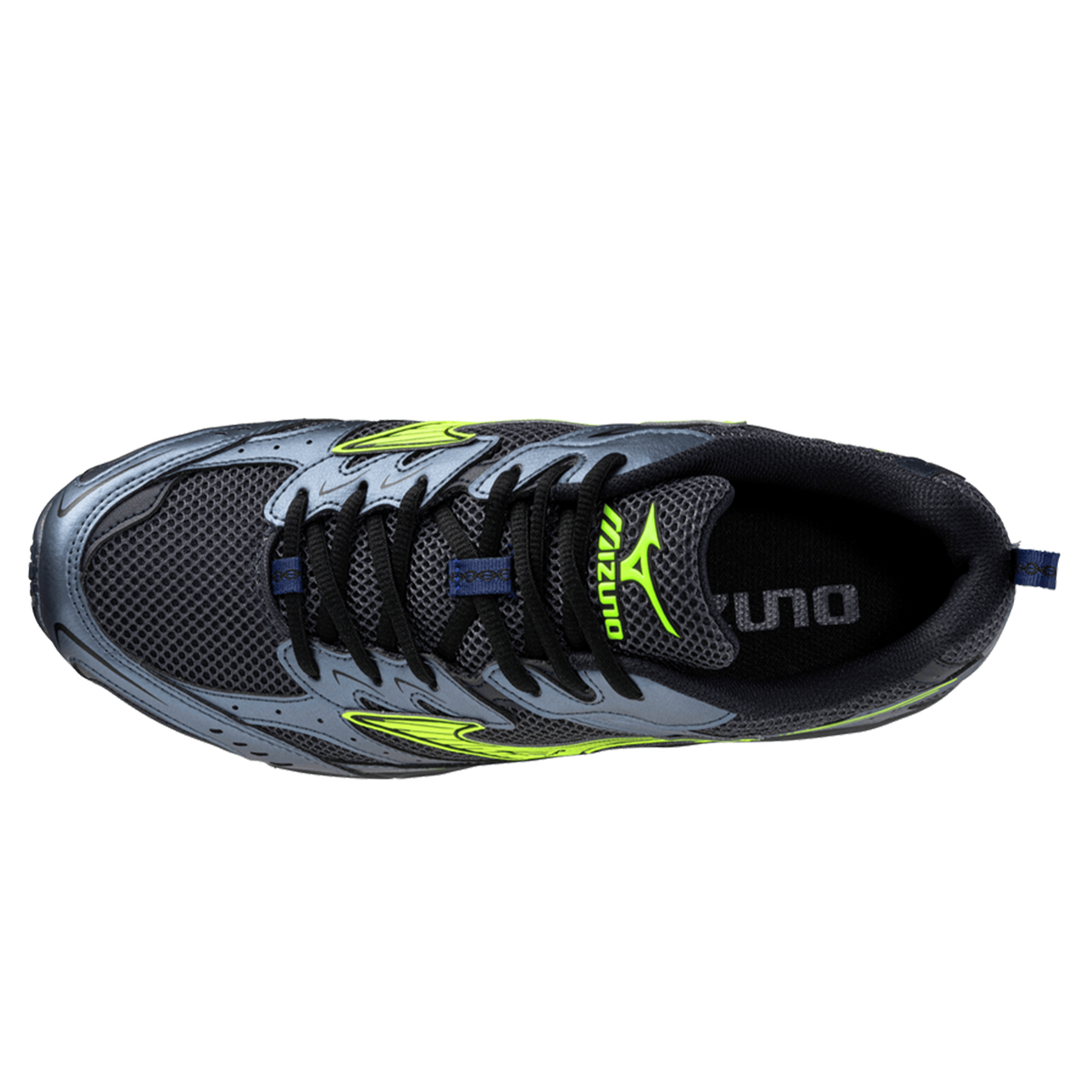 Mizuno MXR Sport 'India Ink Lightning Yellow Black' — UK 4 | EU 36.5 | US 5 — Back View