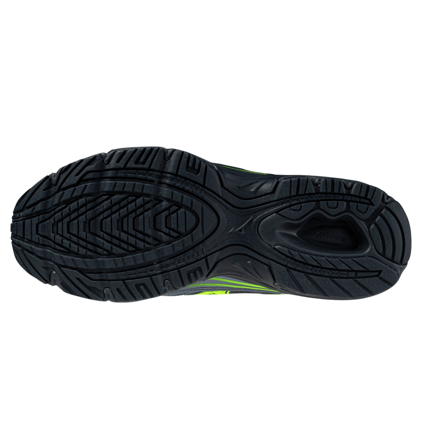 Mizuno MXR Sport 'India Ink Lightning Yellow Black' — UK 4 | EU 36.5 | US 5 — Top View