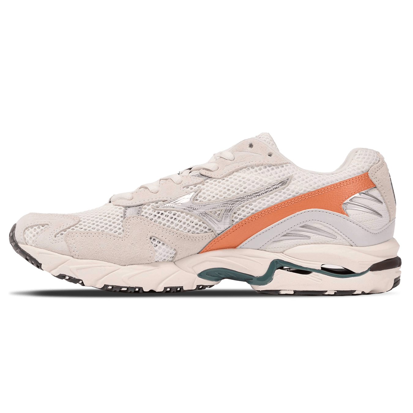 Mizuno Wave Rider 10 Premium 'Snow White Dawn Blue Sun Baked' — UK 4 | EU 36.5 | US 5 — Front View