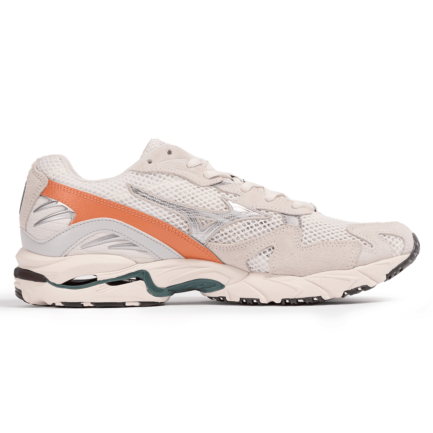 Mizuno Wave Rider 10 Premium 'Snow White Dawn Blue Sun Baked' — UK 4 | EU 36.5 | US 5 — Side View
