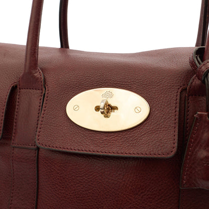 Mulberry Tote Bayswater Heritage in Oxblood, Calfskin Leather — Detail View