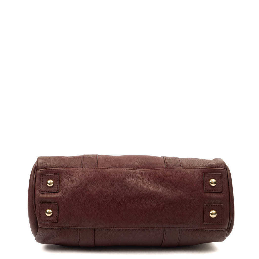 Mulberry Tote Bayswater Heritage in Oxblood, Calfskin Leather — Top View