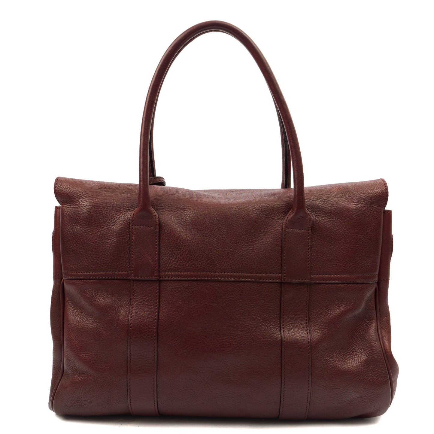 Mulberry Tote Bayswater Heritage in Oxblood, Calfskin Leather — Back View