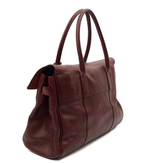 Mulberry Tote Bayswater Heritage in Oxblood, Calfskin Leather — Side View