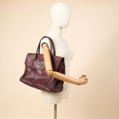 Mulberry Tote Bayswater Heritage in Oxblood, Calfskin Leather — Lifestyle View