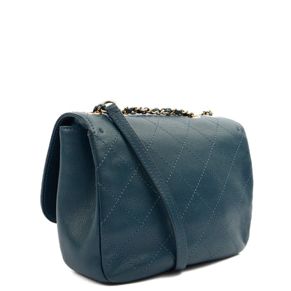 Chanel Shoulder Bag Flap Bag in Blue, Calfskin Leather — Alternate View 12